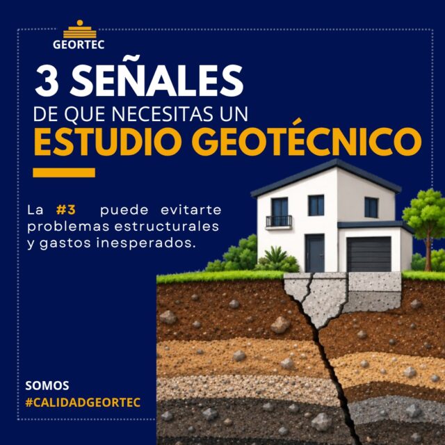 ¿Estás por construir? 🏗 Antes de iniciar, conoce el terreno sobre el que estará tu proyecto. 

3 señales que indican que necesitas un estudio geotécnico. La información del suelo permite tomar mejores decisiones, definir una cimentación adecuada y prevenir asentamientos, grietas y gastos inesperados. 

📍 No construyas sobre dudas. Construye con Información. 

En Geortec SA de CV te ayudamos a conocer las características de tu terreno antes de construir. 

📱Contáctanos y cotiza tu estudio geotécnico 

#CalidadGeortec #Geotecnia #estudiogeotécnico #mecánicadesuelo #IngenieríaCivil #tuxtlagutierrez #chiapas
