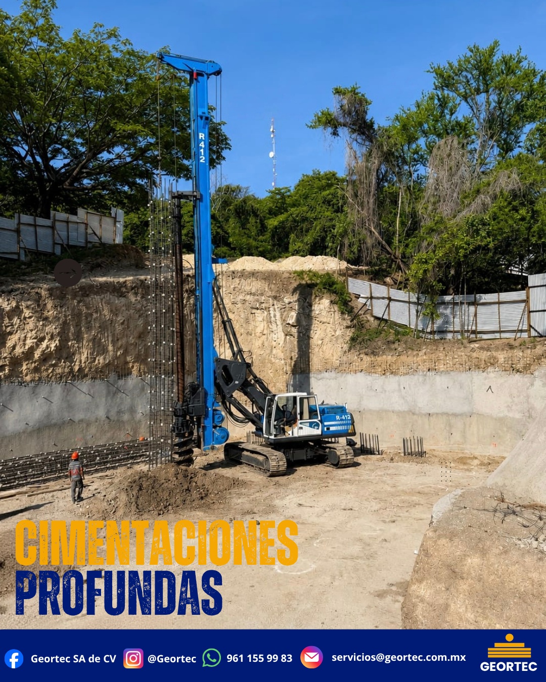 🏗️ CIMENTACIONES PROFUNDAS 🏗️
Pilas de cimentaciones a base de concreto armado, ejecutadas a diferentes profundidades y diámetros, adaptadas a las necesidades de cada proyecto. 

✔️ Soluciones para proyectos que requieren seguridad, estabilidad y alta capacidad de carga. 

✔️Ingeniería y experiencia para construir bases sólidas y confiables. 

📍Trabajos en campo con equipo especializado 

📱Contáctanos para tu próximo proyecto 

#CalidadGeortec #CimentacionesProfundas #ingenieria #Construcción #Geotecnia #tuxtlagutierrez #chiapas